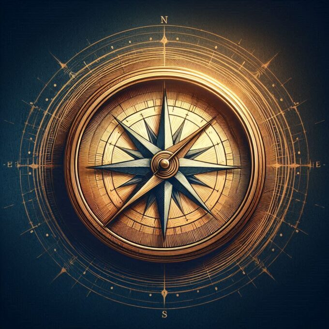 kompas kuno yang terbuat dari kayu dengan jarum yang stabil
