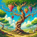 Pohon Anggur dengan Ranting-Ranting Berbuah