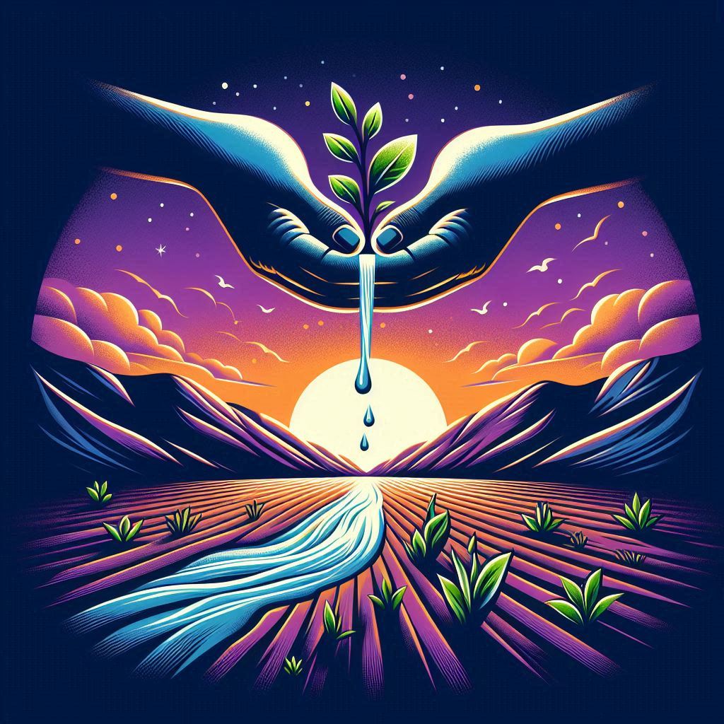 Sungai Mengalir dari Telapak Tangan Terbuka