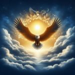 Burung Rajawali Terbang Menuju Cahaya Matahari