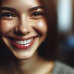 wanita tersenyum